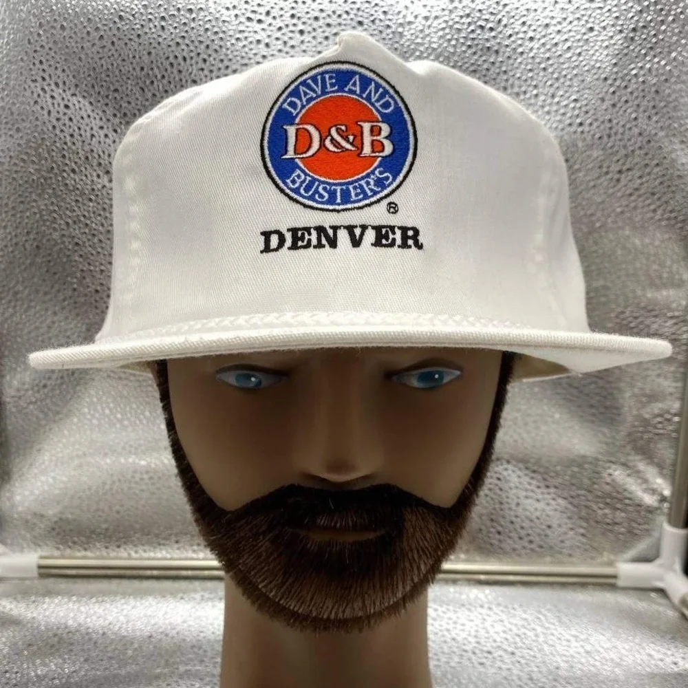 Dave and Busters Hat Mens OSFA‎ White Denver Rope Snapback Vintage Arcade Cap